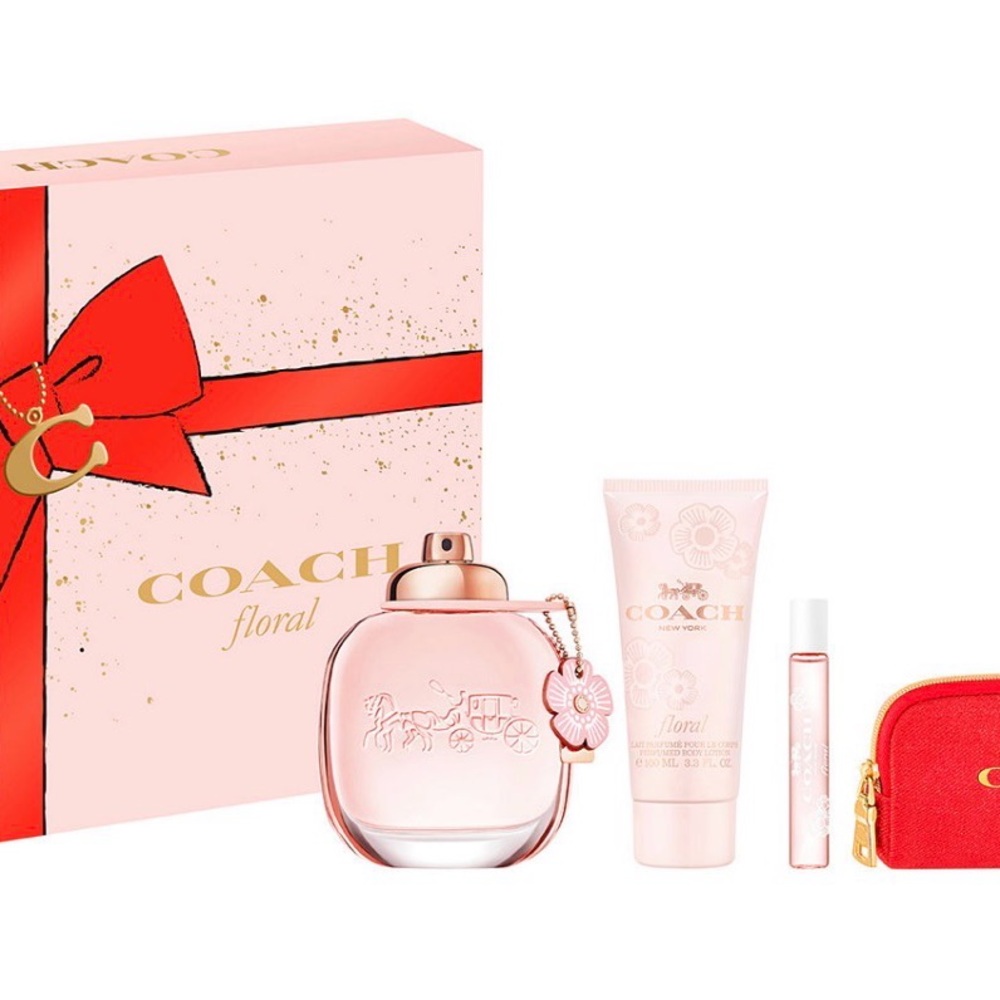 Coach Floral Gift Set — Pink & Red Accents